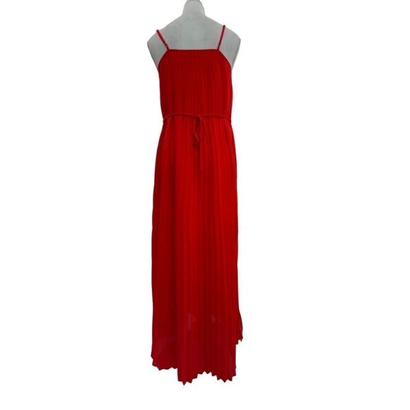 Banana Republic, red Christmasy accordion folded fabric, chiffon maxi size 0 fla - Picture 9 of 16